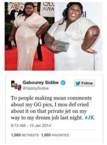 Gabourey Sidibe Golden Globes red carpet 2014 