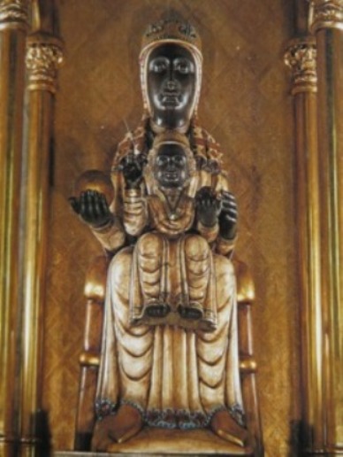 La Moreneta.  Black Madonna and Child statue at Montserrat, Spain.  Date unknown.  Photo courtesy of Runoko Rashidi