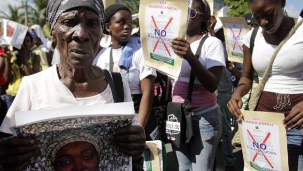 haitian protest older woman