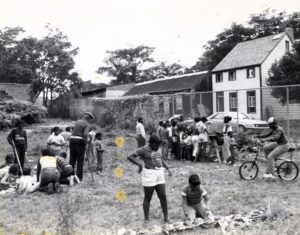 Undated photograph of possible archeolgy education program at Weeksville