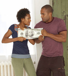 Black man and black woman with cash photo cred: http://www.thefrugalfeminista.com/5-things-to-consider-when-talking-about-money-and-marriage/