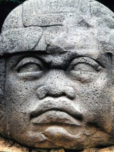 AN OLMEC HEAD IN MEXICO WITH CLEAR AFRICAN FEATURES