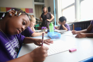 Students at the Encore Academy charter school in New Orleans, in May. (Mario Tama/Getty Images)
