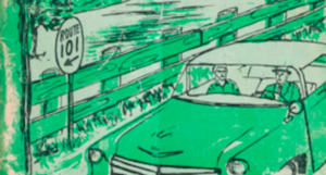 A detail from the cover of the 1956 edition of the 'Green Book' (New York Public Library)