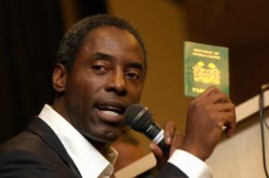 Isaiah Washington with his Sierra Leone passport. He traced his roots to the Mende people. 