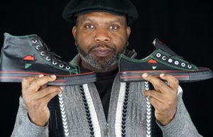 Tariq Edmondson, Owner of Sneakerscustom.com and his African custom sneakers