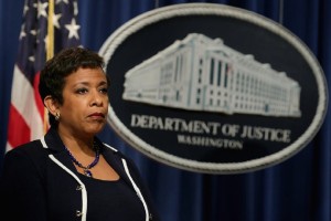 WASHINGTON, DC - NOVEMBER 16: U.S. Attorney General Loretta Lynch announces a major civil settlement at the Justice Department November 16, 2015 in Washington, DC. Headquartered in Pittsburgh, Education Management Corporation, the nation's second-largest for-profit college operator, is expected to agree to pay nearly $90 million to settle a case accusing it of compensating employees based on how many students they enrolled, which encouraged aggressive tactics to increase revenue. The corporation operates online and at brick-and-mortar locations in 32 states and Canada under the names the Art Institute, Argosy University, Brown Mackie College and South University. (Photo by Chip Somodevilla/Getty Images)
