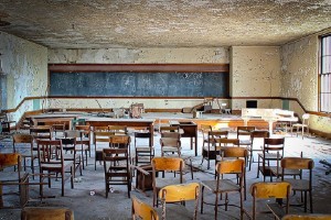 An abandoned Detroit school. (Photo: Thomas Hawk/Flickr)