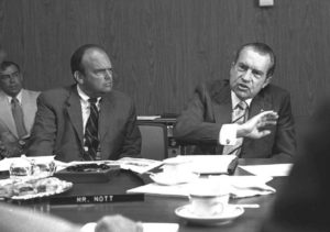 John D. Ehrlichman (l.), a top adviser to former President Richard Nixon (r.) is seen here in a 1972 photo. Ehrlichman, who died in 1999, admitted that the administration’s "War on Drugs" was actually a ploy to target left-wing protesters and African-Americans. Associated Press