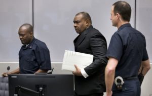 Bemba (Middle) appearing in Court (Photo via voanews.com)