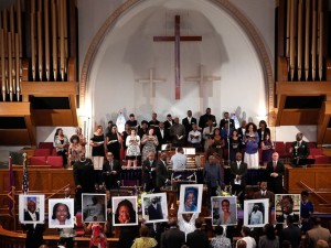Services held at AME for slain victims of the June 17th massacre. 