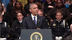 President Obama speaks an inter-faith memorial service for the five Dallas police officers killed on July 7. Courtesy WH.gov.