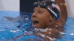 Simone Manuel makes history as the first African-American to win gold in an individual swimming event (NBC)