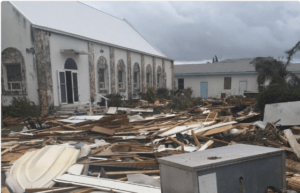 A church in the Bahamias damaged by Hurricane Matthew (@hal2814 Twitter)