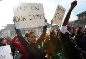 Black University of Pennsylvania students protests after receiving racist text messages. Photo by Mario Tama/Getty Images.