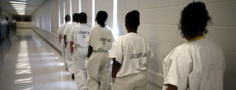 Women Walk Along A Corridor At The Los Angeles County Women’s Jail In ...