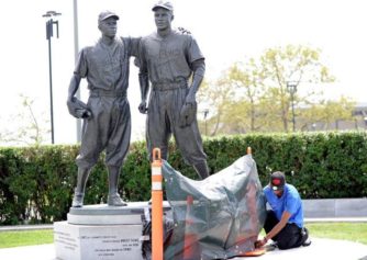 What A Crying Shame: Vandals Deface Jackie Robinson Statue with Racial Slurs, Swastikas