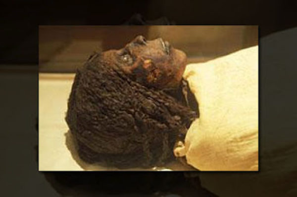 Egyptian mummy with negroid hair