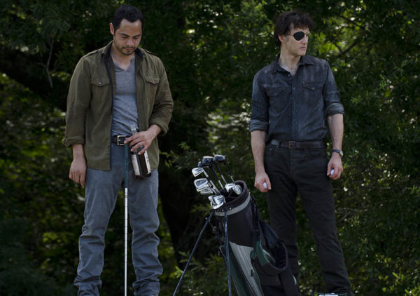Martinez (Jose Pablo Cantillo) and the Governor (David Morrissey) in The Walking Dead Season 4, Episode 7 Dead Weight