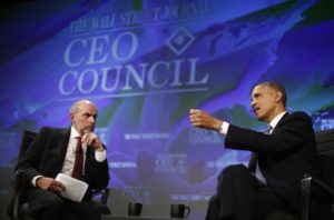 Obama with Gerald Seib of Wall Street Journal