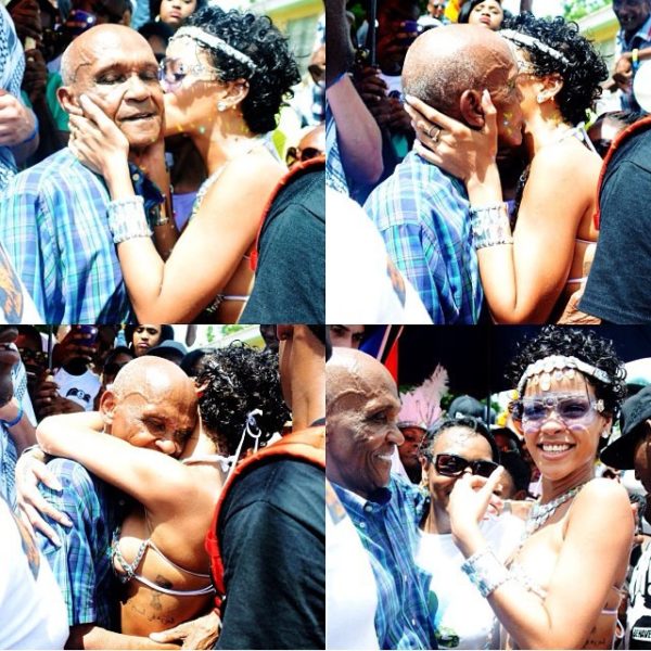 Rihanna shared a throwback photo during carnival with her grandfather