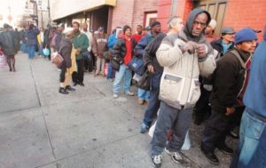black men unemployment line
