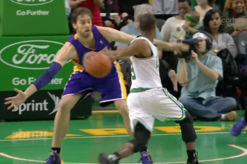 Rajon Rondo Takes it to Pau Gasol in Amazing First Play Back From Injury