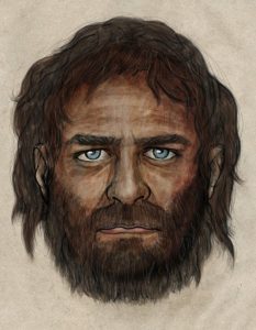 Artist's impression of a blue-eyed hunter-gatherer