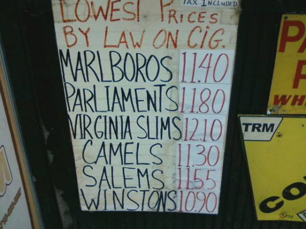 cigarette prices
