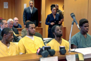 Four of the young men accused in the beating of Steve Utash appeared in court in Detroit on Monday.