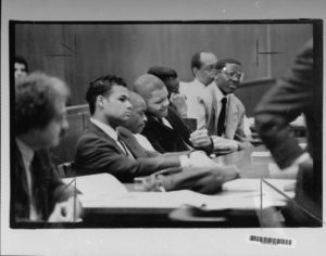 Central Park Five during 1990 trial