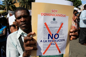 Dominicans of Haitian descent demonstrating for their right to nationality