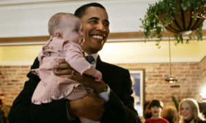 President Obama talks holding babies 