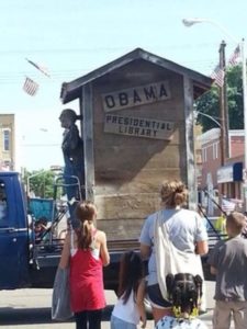 President Barack Obama disrespected in float 