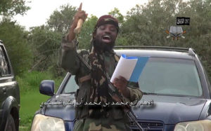 Abubakar Shekau delivering a speech at an undisclosed location Photo: Boko Harm via AFP