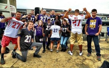 Fans in Ray Rice Jerseys Show Support at Ravens Game