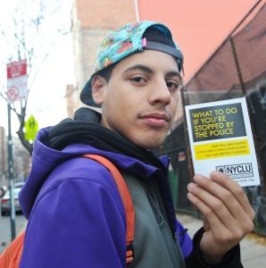 Senior student Jason Zaragoza, 18, with a pamphlet from last week’s seminar photo: Helayne Seidman / The New York Post