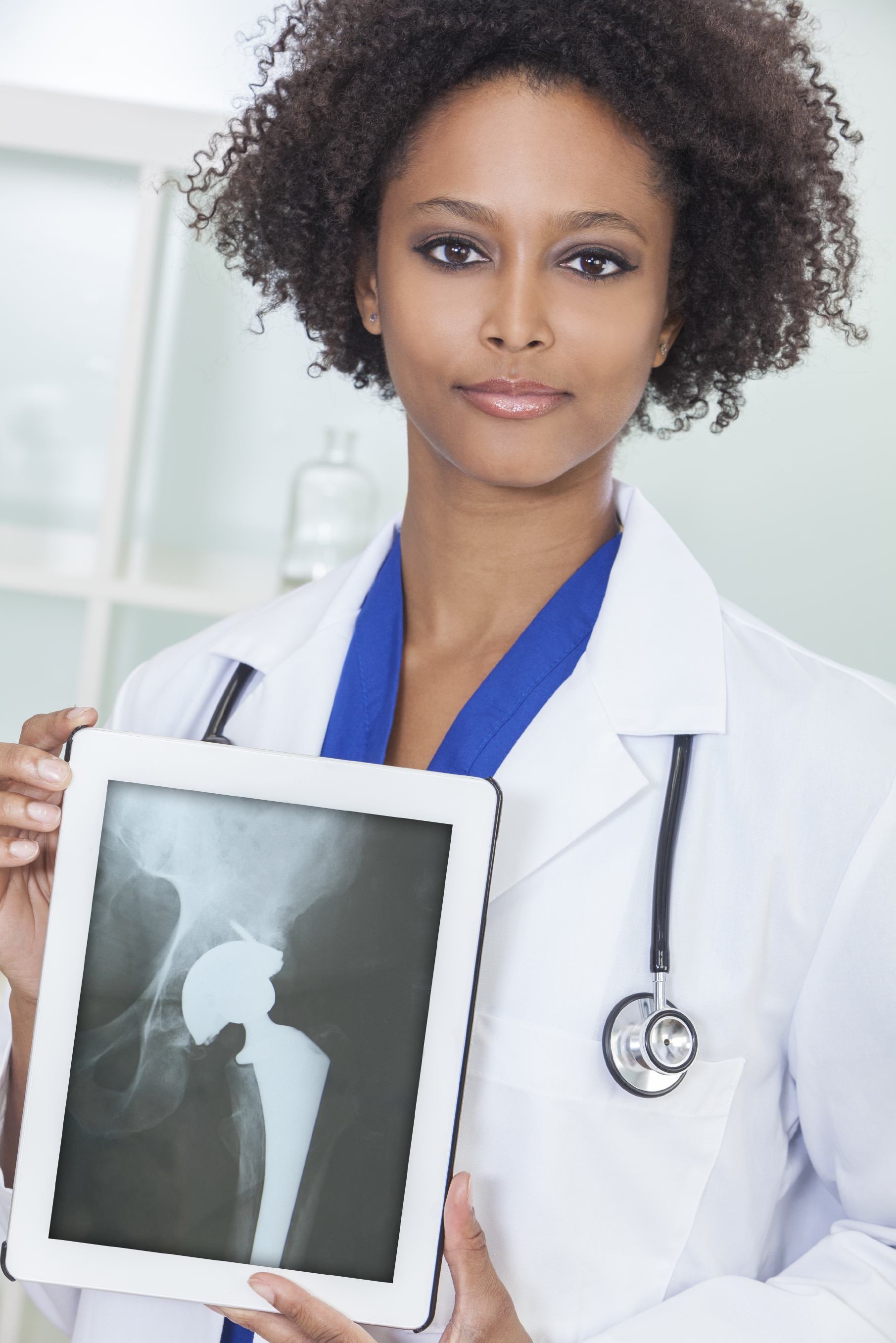 African American Woman Doctor X Ray Tablet Computer Atlanta Black Star