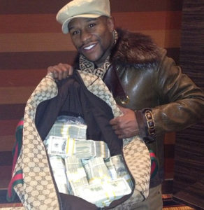 No bag can hold the money Floyd Mayweather will make in two weeks.