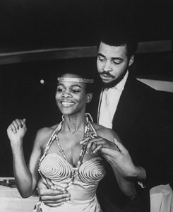 Cicely Tyson and James Earl Jones in a scene from the Off-Broadway production of the play The Blacks, 1961