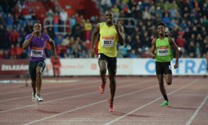 Usain Bolt winning the 200m at Golden Spike