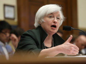 WASHINGTON, DC - JULY 15: Federal Reserve Board Chairwoman Janet Yellen testifies before the House Financial Services Committee July 15, 2015 in Washington, DC. 