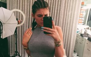 Kylie Jenner with cornrows on Instagram