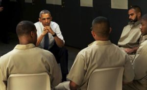 President Obama meeting with inmates at El Reno federal prison in Oklahoma on July 16, 2015. Courtesy of VICE Media.