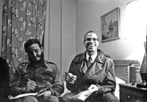 Fidel Castro and Malcolm X at the Hotel Theresa in Harlem, NY, October, 1960.