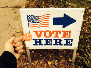 Polling place sign.