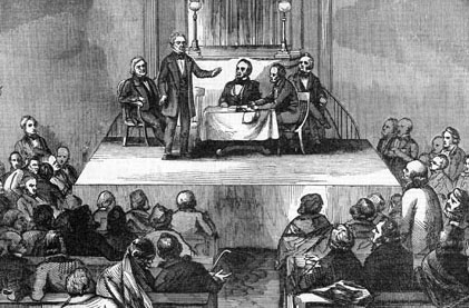 "Meeting of the American Colonization Society at Washington- Mr. Everett's address."  Undated illustration. --- Image by © Bettmann/CORBIS