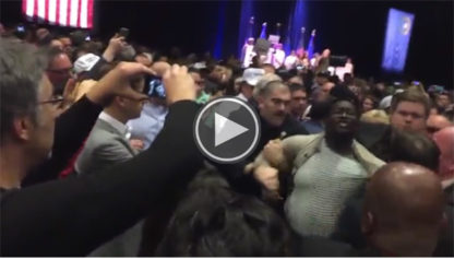 Black Protester Is Violently Removed from a Trump Rally, but What This Audience Member Yells at Him Is More Appalling