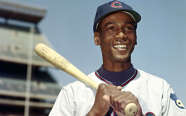 UNDATED: Ernie Banks of the Chicago Cubs poses for a portrait circa 1963. (Photo by Louis Requena/MLB Photos)