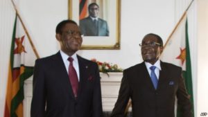 Zimbabwe President Robert Mugabe and Equatorial Guinea President Teodoro Obiang Nguema Mbasogo